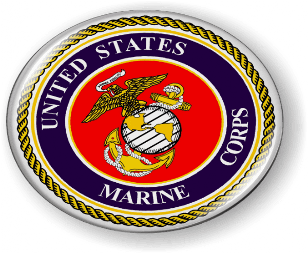 U.S. Marine Corps 3D Domed Emblem (bl/r)